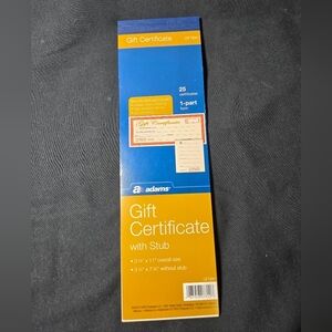 1 Pack GIFT CERTIFICATES 25 Carbonless 2 part form